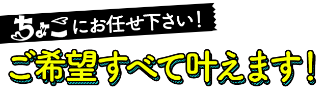ちょこ札幌にお任せ下さい!ご希望すべて叶えます!